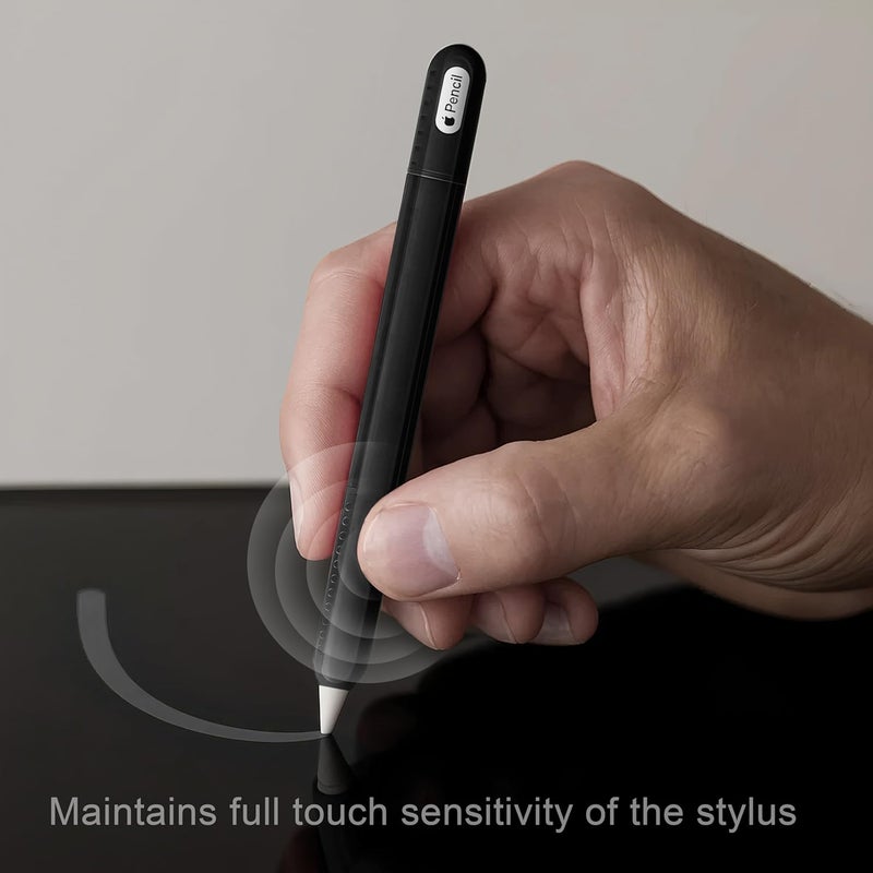 HoldFist Silicone Case Cover Skin Compatible with Apple Pencil (2nd Gen/Pro/USB-C) – Protective Sleeve, Comfortable Grip, Ergonomic Anti-Slip Design, Lightweight & Scratch-Resistant (Black) - Image 3